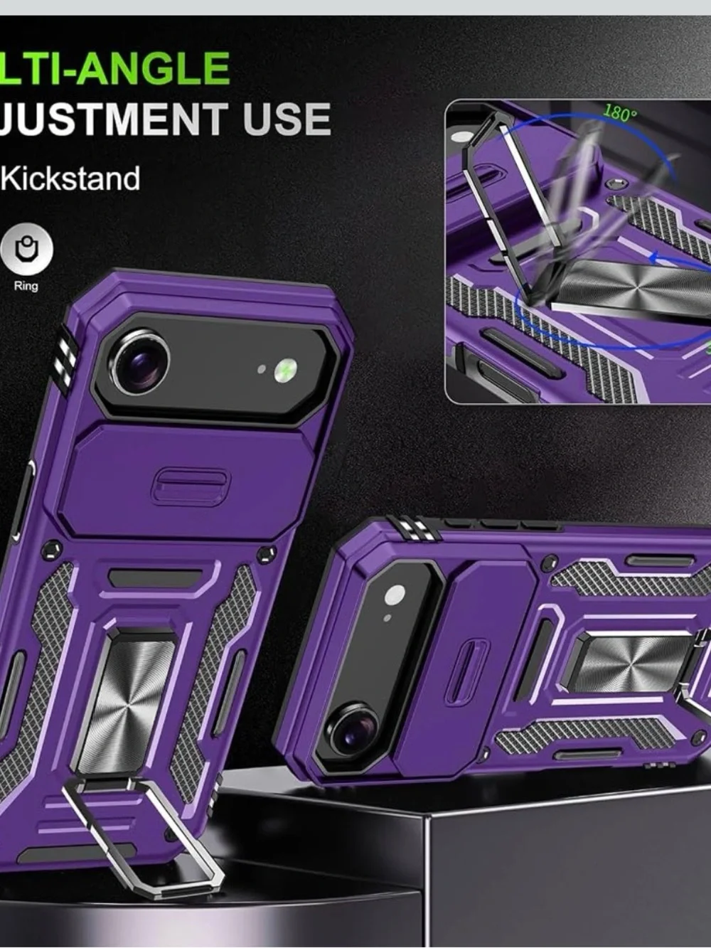 Brand-New iPhone 17 Air Rugged Case with Screen Protector – Purple